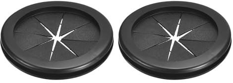 sourcing map 2Pcs Rubber Grommets 2-7/16(62mm) ID 2-3/4(70mm) Drill Hole Double Sided Firewall Hole Plugs Round Electrical Wiring Gasket, Black