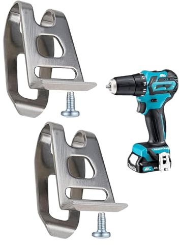 MAEXUS® Gürtelclip, 2er Ersatzteil Geräteclip mit Schraube Edelstahl, Akkuschrauber Halterung für Werkzeug wie Akkuschrauber, Kompatibel mit einigen gängigen Markenmodellen
