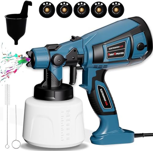 Lutranstra 800W Pistola per Verniciare con Contenitore da 1400ml, 5 Ugelli e 3 Modalità, per Recinzione