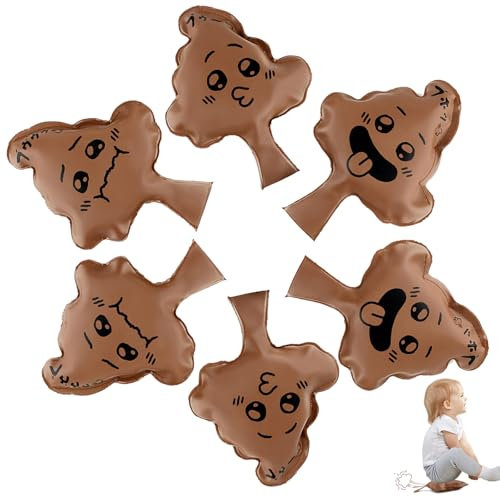 GmwyCzV 6 Pezzi Cuscino Scorreggione, Whoopee Cushion Autogonfiante, Riutilizzabile Tappetino Portatile, Cuscinetti Forma Cacca, Divertente Fart Bag, Adatto Bambini, Scherzi per Adulti Intrattenimento