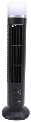 Ventilateur sans Pales, Vitesse Réglable, sécurité Améliorée, Circulation de l'air Améliorée, Ventilateur de Table USB sans Pales avec Lumière pour Bureau (BLACK)