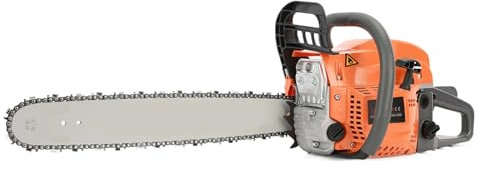 Fiauli Tronçonneuse à essence 58 cc 20 pouces, 2 kW/8 500 tr/min, multifonctionnelle, haute puissance, alimentée au gaz, coupe rapide, économie de main d'œuvre, tronçonneuse bois, machine 20 po