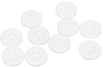 QUARKZMAN 10 Stück Harz Knöpfe Weiß Nähknöpfe 20mm Runde Bastelknöpfe Buttons zum Annähen Flach 4-Loch Ersatzknöpfe für Nähen Hemd Kleidung Blusen DIY Handwerk Scrapbooking Dekorieren