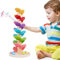 Music Tree Wooden Marble Run, 1 Base, 4 Balls, 6 Colors, Wooden Marble Run Music Tree Montessori Toys for Kids 3+ Years Old, Colorful Rolling Ball Tower, Rainbow Ball Tower for Girls and Boys