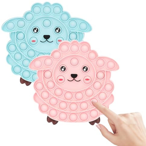 Pop It Fidget Toy, 2 Pcs Push and Pop Bubble Sensory Fidget Toy, Giocattoli Sensory, Antistress Ansia Sollievo Giocattoli, Gioco Antistress Rilassante Regali di Compleanno Feste per Adulti e Bambini