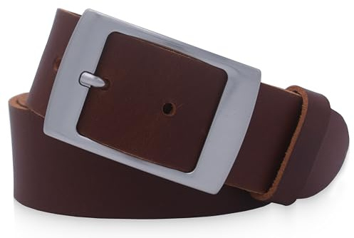 FRIEDRICH HOFFMANN Ledergürtel Damen schwarz - Gürtel Damen schwarz aus dickem Leder - Damen Gürtel 4 cm breit Jeans - Made in Germany