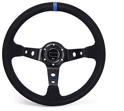 Volante Sportivo Auto,Volante a Calice Volante del volante del volante modificato del volante del volante dell'automobile(Blue)