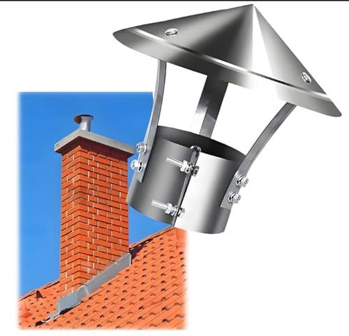 Generico Comignolo Tappo 80mm ~ 300mm Coperchio Comignolo per Camino Zincato Tappo Antipioggia per Condotti di Stufe E Camini Fumaiolo A Cappello da Tetto(90mm/3.5in)