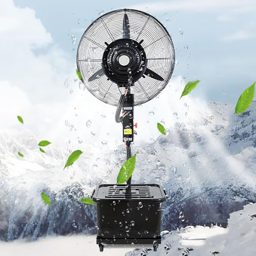 OUKMXSY Ventilatori a piantana, Ventilatore oscillante per Esterni, Ventilatore da Pavimento Industriale Commerciale con Serbatoio dell'Acqua da 42 Litri, Ventilatore a piantana Regolabile