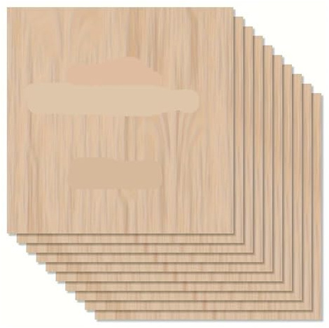 Unfinished Wood Láminas de madera contrachapada tilo for corte y grabado láser, sin acabado, for manualidades maquetas, tableros rectangulares en blanco(Woodcolor 10pcs)
