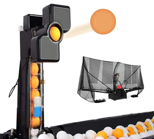 Bordtennisrobot, automatisk ping pong boll launcher med 36 snurrbollar, återvinningsnät för övningsträning, perfekt för idrottare och nybörjare