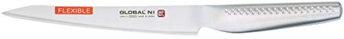 Global Ni Range Cromova 18 - Cuchillo flexible para empalmar y deshuesar (18 cm, acero inoxidable)