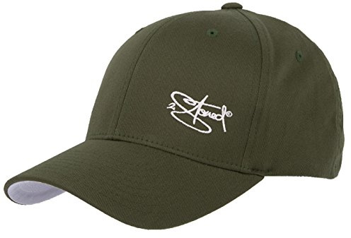 2Stoned Flexfit Baseball Cap Classic Oliv mit Stick Größe L/XL (58 cm - 60 cm) für Damen und Herren