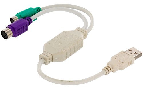 USB Male to Dual PS/2 PS2 Female Cable Mouse Keyboard Adapter Converter