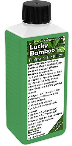 Lucky Bamboo Liquid Fertilizer, Feed, Plant Food NPK for Dracaena braunii, Dracaena sanderiana, Sander's Dracaena, Ribbon dracaena, Curly Bamboo, Chinese water bamboo, Friendship bamboo, Goddess of Mercy plant, Belgian evergreen, Ribbon plant
