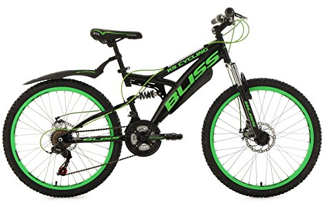 KS Cycling Jugendfahrrad Mountainbike Fully 24'' Bliss schwarz-grün RH 38 cm