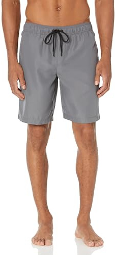 Amazon Essentials Men's 9” (23cm) Swimming Shorts with Mesh Lining, Pockets, Drawstring Closure, Charcoal, XL