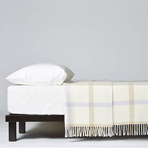 LANEROSSI Coperta Matrimoniale England, 210x250 cm, 100% Lana Vergine, Bianco