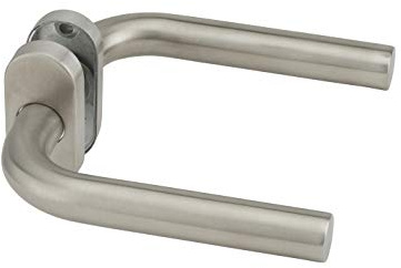 THIRARD - Paire de Béquilles pour Porte - Rosace Ovale - Carré 7 mm - Aspect Inox - Type de Poignée Béquilles - Usage Porte Intérieure - Finition Gris - Facile à Installer