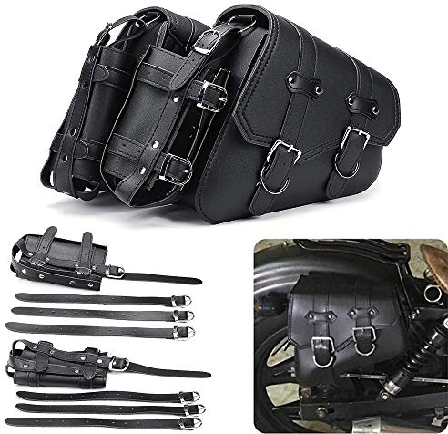 Universal PU Leder Motorrad Satteltasche Seite Links Rechts Werkzeuggepäcktaschen Satteltaschen für Harley/Honda/Suzuki/Kawasaki/Yamaha,1-Pair