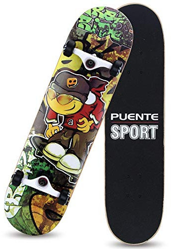 Skateboard Komplettboard, 8-Lagiger Ahornholz Double Kick Funboard Holzboard für Anfänger, Kinder, Jugendliche und Erwachsene (Color : Anime)