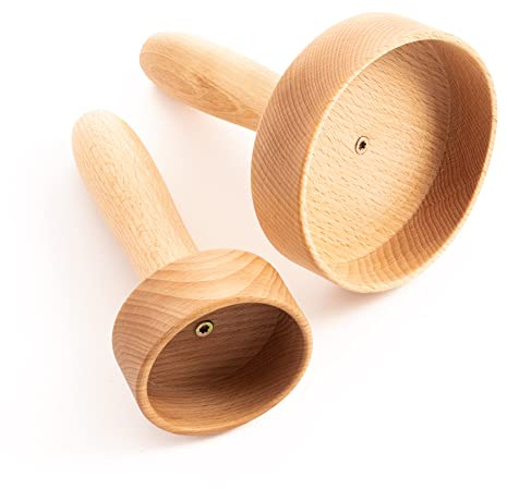 Tuuli Schwedische Holztassen für Maderotherapie, 2-teilig, 8 cm und 10 cm | 2 schwedische Holztassen aus Buchenholz, 8 cm für leichtere Führung, 10 cm für größere Kontaktfläche