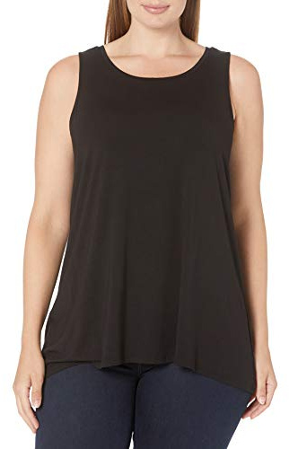 Amazon Essentials Canotta Svasata (Taglie Forti Disponibili) Donna, Nero, S