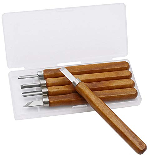 Juego de 5 cuchillos para tallar madera, cincel semicircular grande para carpintería, grabado, herramientas de carpintero, artesanía de carpinteros de madera tallada, 1 juego