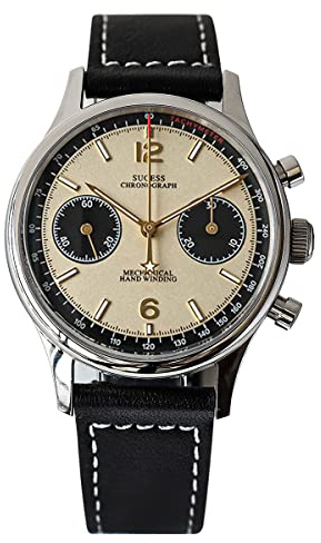 NC 1963 Chronograph Mechanische Seagull ST1901 Bewegung Fliegeruhr Herren 38mm 40mm Saphirglas Herrenuhren 2021 montre Homme (38mm Champagne)