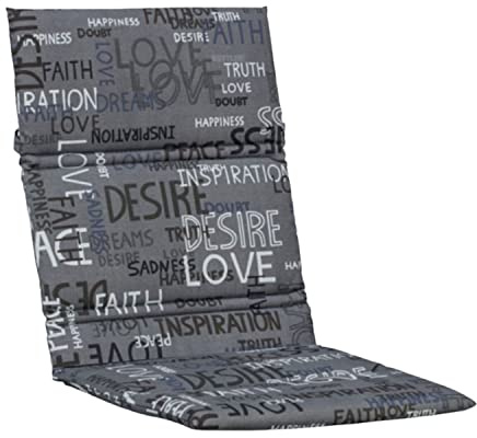 KETTtex Auflage Mittellehner Anthrazit mit Schriftzug I Gartenstuhl Polster 110x48x3cm I Trendy Sitzauflage weich & robust I atmungsaktive Stuhlauflage UV-beständig I Dessin 8575