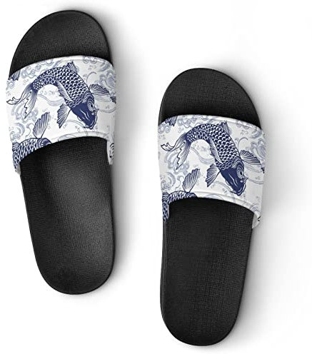 Lurnise Chanclas De Mujer Pescado Carpa Sandalias De Ducha Zapatillas De Baño Zapatillas De Casa Para Mujer