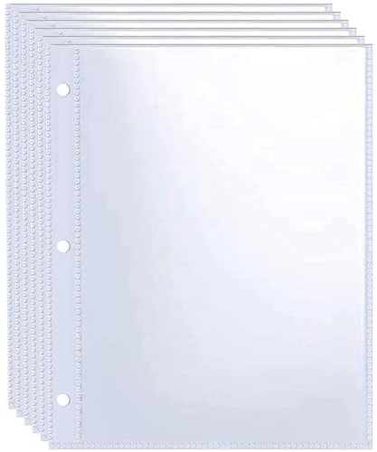 WITHYU 40 Pack 80 Pockets 5x7'' Photocard Sleeves A5 3 Mini Ring Binder Ultra-Clear Photo Sleeves Double-Sided 1 Pocket Photo Pages Top Loading Photo Sheet Protector for Photos Postcards Seed Packets