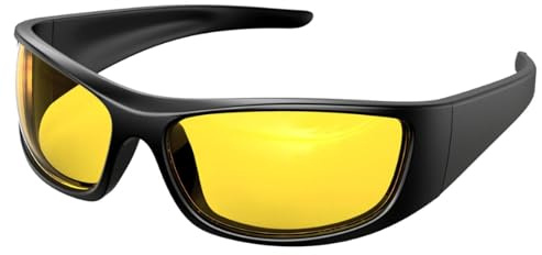 Bloomoak Polarisierte Nachtfahrbrille für Herren & Damen – Leichte Wrap-Around Brille, Rundum-Schutz, TR90 Rahmen, Ideal zum Radfahren & Laufen