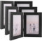 WOPPLXY 3er-Set Doppelbilderrahmen mit Glasscheibe, Bilderrahmen 10x15, Bilderrahmen Klappbar aus Holz für Familie und Hochzeit