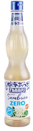 FABBRI 1905 - Sirope de Flor de Saúco Zero 560ml Sin azúcares añadidos, sin gluten, tapón antigoteo, menos de 4 calorías por 100 ml. Ideal para: cócteles y bebidas refrescantes.