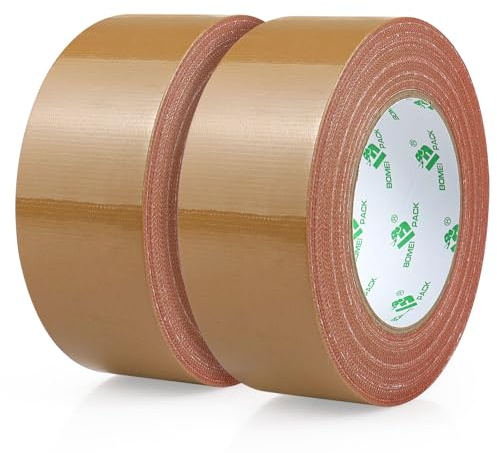 BOMEI PACK [30m x 50mm Panzertape Schwarz wasserfest, extreme Panzerband handreißbar Gaffa Tape, Duct Tape, 2 Rollen