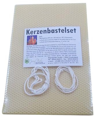 Kerzenbastelset aus Bienenwachs Wachsplatten Docht Kinder Erwachsene Hobby