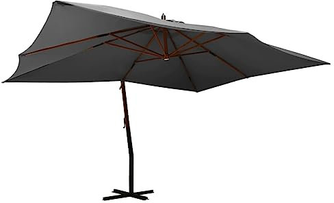 XGWKCNV Furniture Select Ampelschirm Gartenschirm mit Holzstange 400x300 cm anthrazit