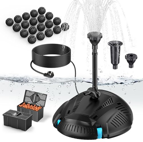 Biling 2500 l/h Teichfilter mit UV Klärer, 40W Teichfilter Komplettset mit Pump, Teichpumpe mit Filter Set zur Teichreinigung Wasserpflege bis 4000L Gartenteich Pool Outdoor schöne Wasserlandschaft