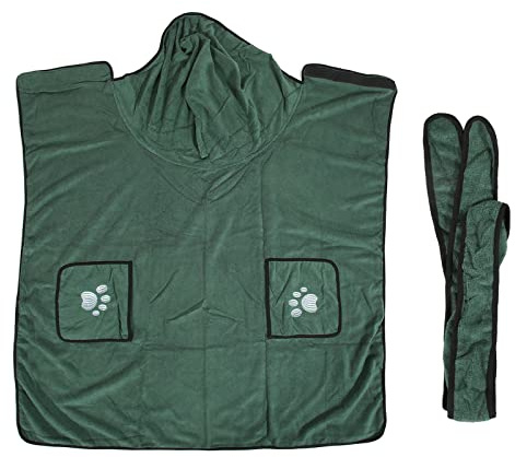 Super saugfähiger Hunde-Bademantel, Verstellbarer Haustier-Trockenmantel für Hunde und Katzen, für den Innen- und Außenbereich, schnell trocknender Stoff, leicht zu tragen und zu (XS)