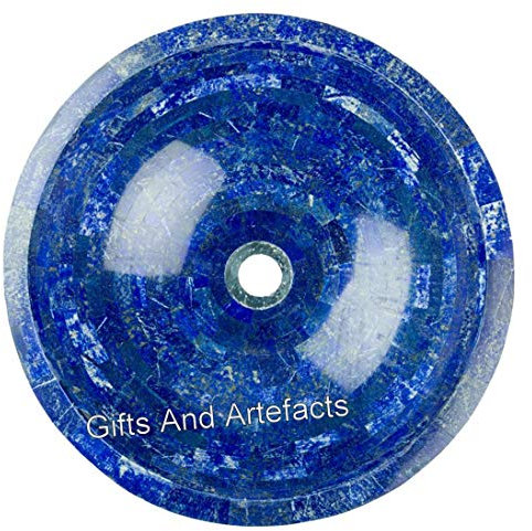 Évier de cuisine en lapis lazuli avec revêtement en pierre bleue - Lavabo de salle de bain - Bol de lavage à la main - Évier décoratif pour la maison - 53,3 x 53,3 x 14,9 cm