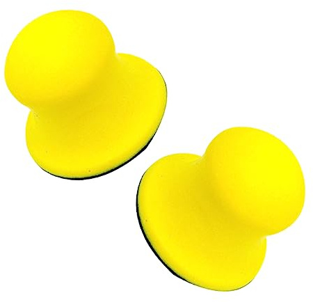 Disque de Ponçage 75mm en Mousse Pu, Lot de 2, Jaune | Fixation Auto-agrippante, Léger pour Bois, Finition et Polissage Manuel