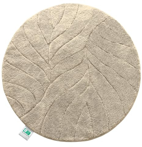 Floordirekt Tappeto da bagno – extra soffice e ad asciugatura rapida – Tappetino da bagno con retro antiscivolo – Tappetino da bagno (Maris) (avorio, rotondo, 120 cm)
