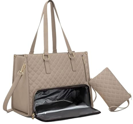 Tarange Laptoptasche 15.6 Zoll Damen mit Isoliertem Lunchfach, 2-in-1-Arbeitstasche für Uni, Büro