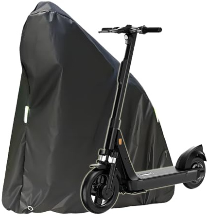 Waterproof Electric Scooter Cover Various Sizes Universal E-Scooter Storage Cover With 2Pcs Reflective Tape & Lock-Holes & Buckle & Storage Bag, Fit For All Adults And Kids E(Size:37.4(H) x 57.1in(L))