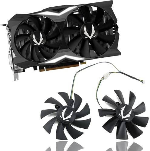 Dotodo 87 mm GA92S2H DC 12V 0,35A 100 mm GAA8S2U 0,45A 4-Pin Lüfter für Grafikkarte Kühler für ZOTAC Gaming GeForce RTX2070 RTX 2070 OC Mini Lüfter Ersetzen Sie Den Kühler (Grafikkartenlüfter-AB)