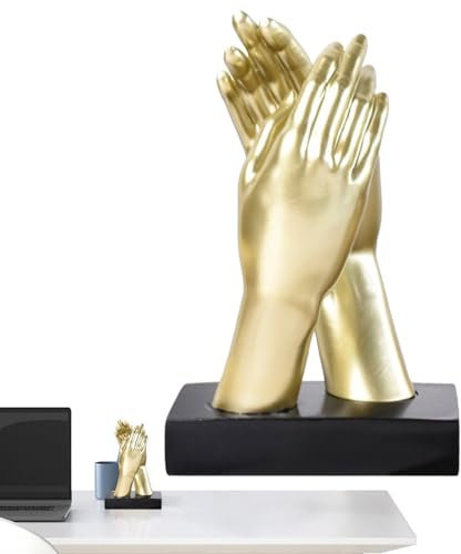 Générique Handskulptur, High Five Skulptur, 14 x 6 x 22 cm, Kunstharz, modern, handgearbeitet, Handflächenmodell für Buch, Schlafzimmer, Wohnzimmer, Arbeitsplatz und Kaffeetisch