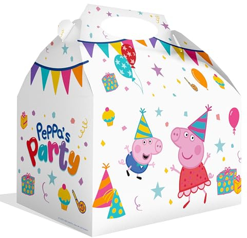 Anila's Peppa Pig Party Cardboard Boxes for snacks, treats and party favours, Ages 3+ (PEPPA-12 BOXES)