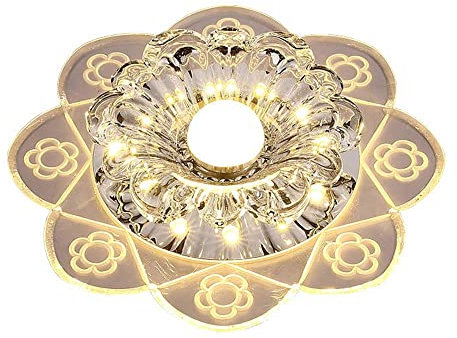 GLETSF Luces Led De Cristal De 7,9 Pulgadas Y 9 W, Iluminación Empotrada De Modernización, Iluminación De Colores con Borde Liso Seleccionable, Kit De Iluminación Empotrada Para-9w-white Light