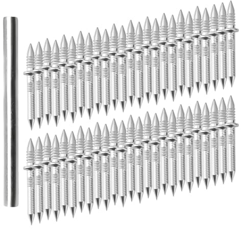 Clavos Para Concreto - Clavos Para Zócalos Sin Costuras 100 Unidades | Tornillos Invisibles Seguros Con Herramienta Para Paredes De Hormigón Marcos De Cuadros Muebles Sofás Y Bases De Cama